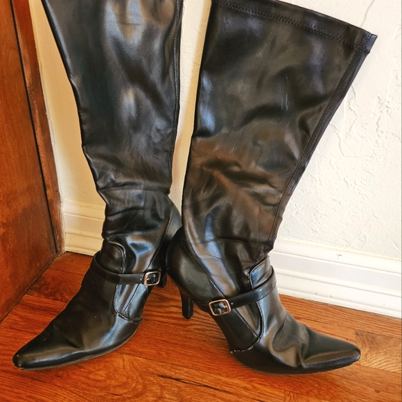 Merona Shoes - Tall black zippered Merona boots. Size 7.5.